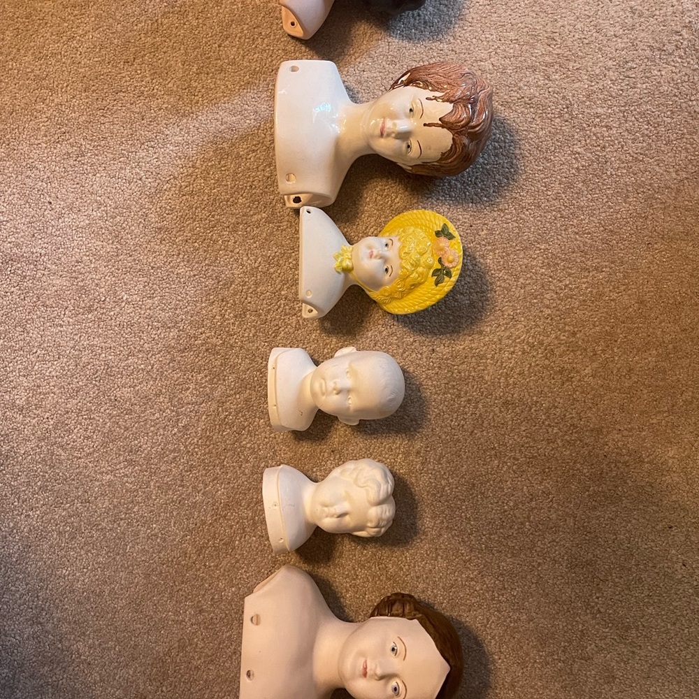Vintage Ceramic Doll Heads Collection